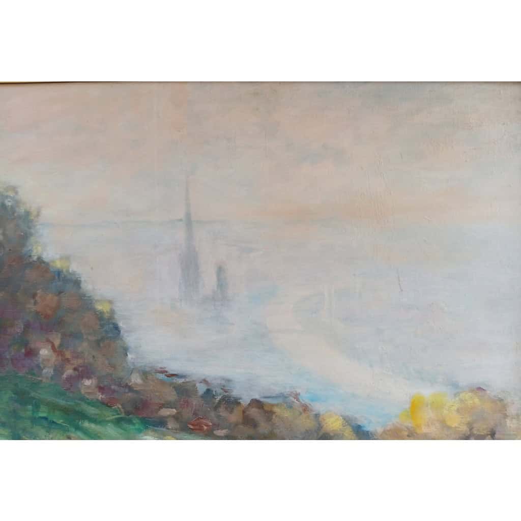 Tableau H/T Vue sur la cathédrale de Rouen d’Abel Renault 8