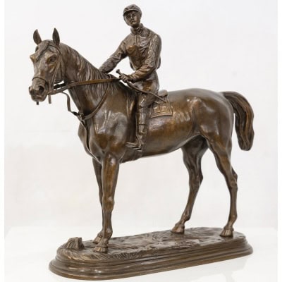 Sculpture – Jockey « Retour Au Pesage » , Jules Moigniez (1835-1894) – Bronze