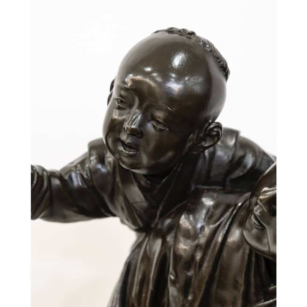 Groupe En Bronze , Femme Et Enfant , Japon – Période Meiji 8