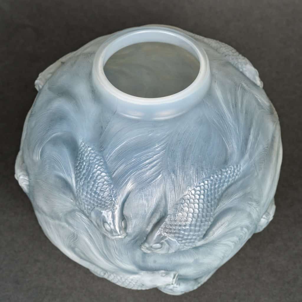 1924 René Lalique – Vase Formose Verre Opalescent Patiné Bleu 6