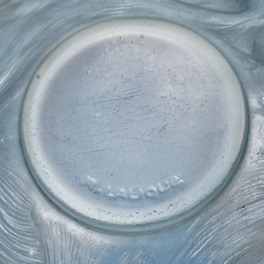 1924 René Lalique – Vase Formose Verre Opalescent Patiné Bleu 10