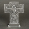 1935 René Lalique – Crucifix Croix Jésus Christ Verre Blanc 7