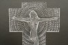 1935 René Lalique – Crucifix Croix Jésus Christ Verre Blanc 8