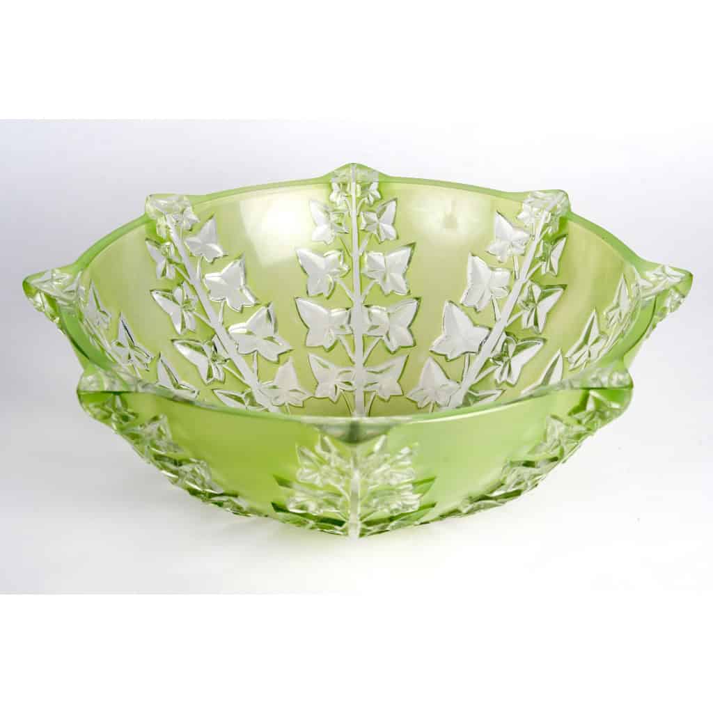 1927 René Lalique – Coupe Lierre Verre Blanc Patiné Vert 3