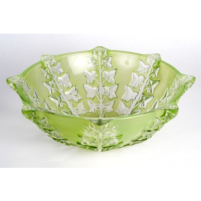 1927 René Lalique – Coupe Lierre Verre Blanc Patiné Vert