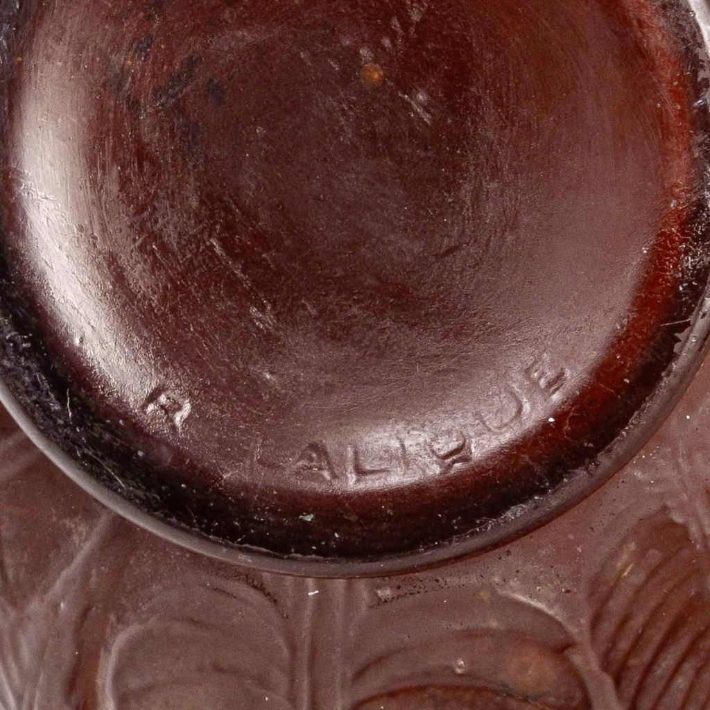 1923 René Lalique – Vase Sauges Verre Rouge Ambré 8
