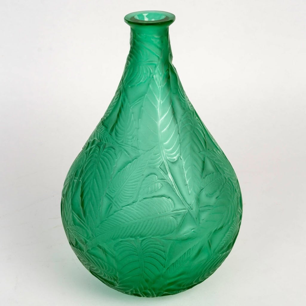 1923 René Lalique – Vase Sauges Verre Vert Emeraude 4