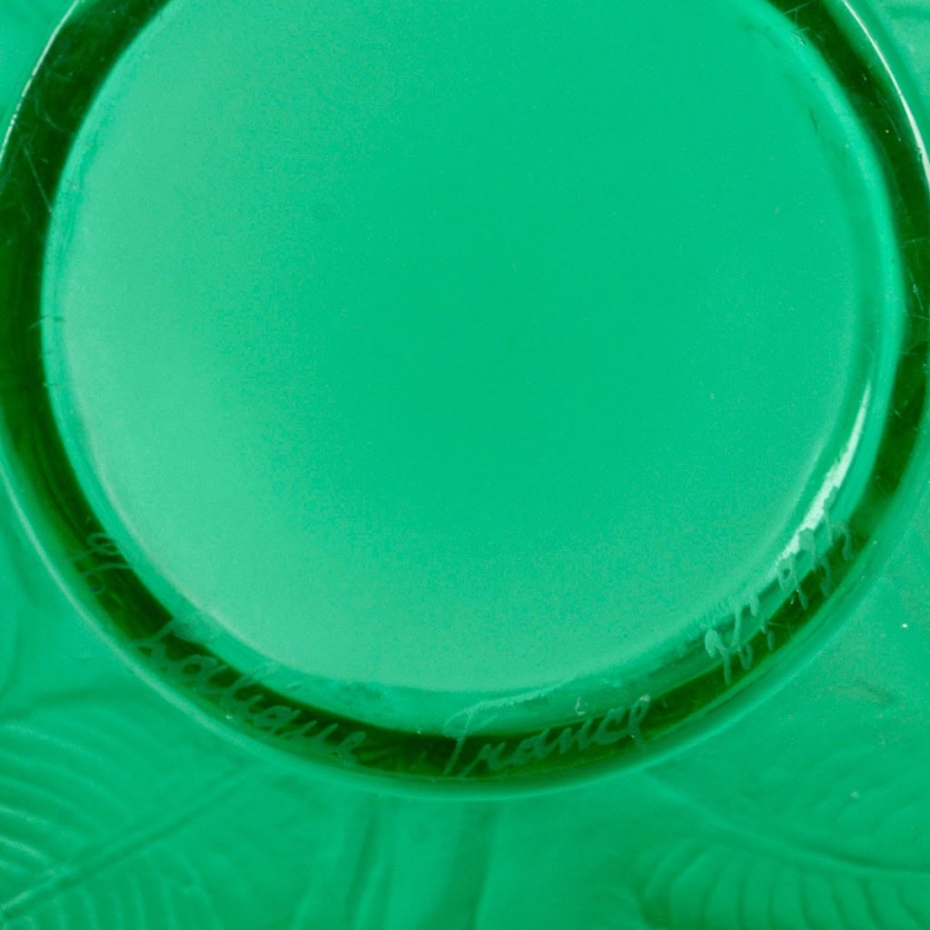1923 René Lalique – Vase Sauges Verre Vert Emeraude 7