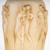 1920 René Lalique – Vase 12 Douze Figurines avec Bouchon Verre Blanc Patiné Sépia 16