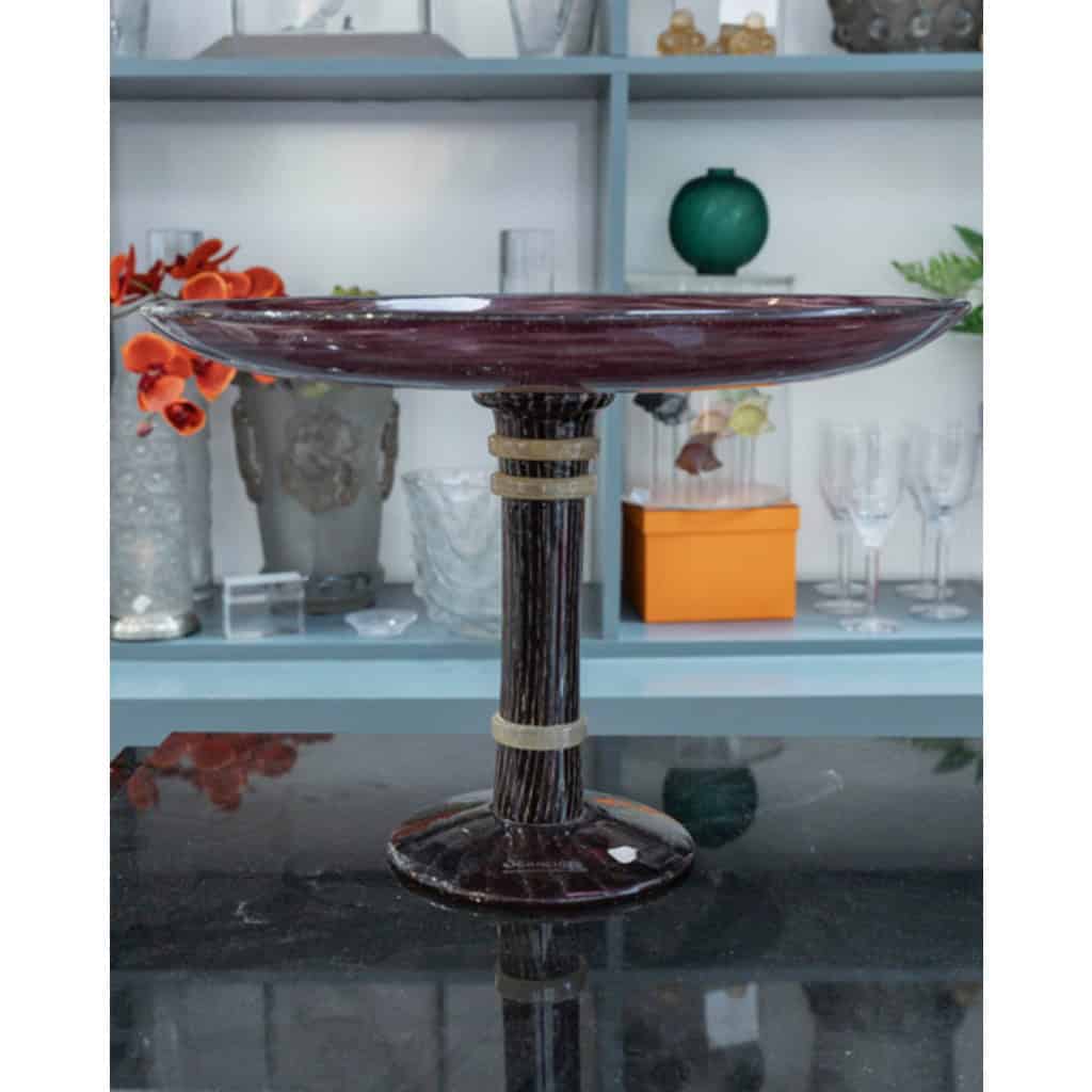 Circa 1925 Charles Schneider Coupe sur pied verre 4
