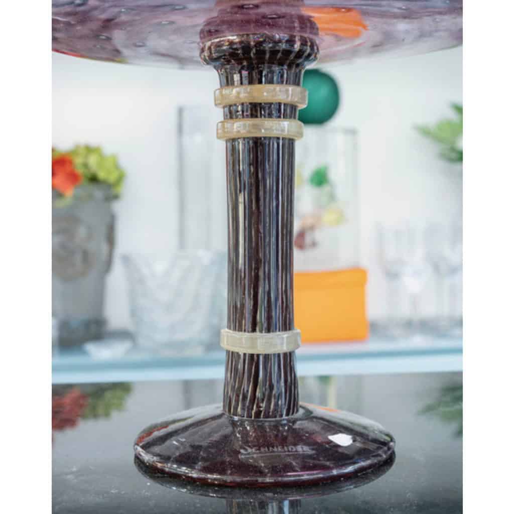 Circa 1925 Charles Schneider Coupe sur pied verre 10