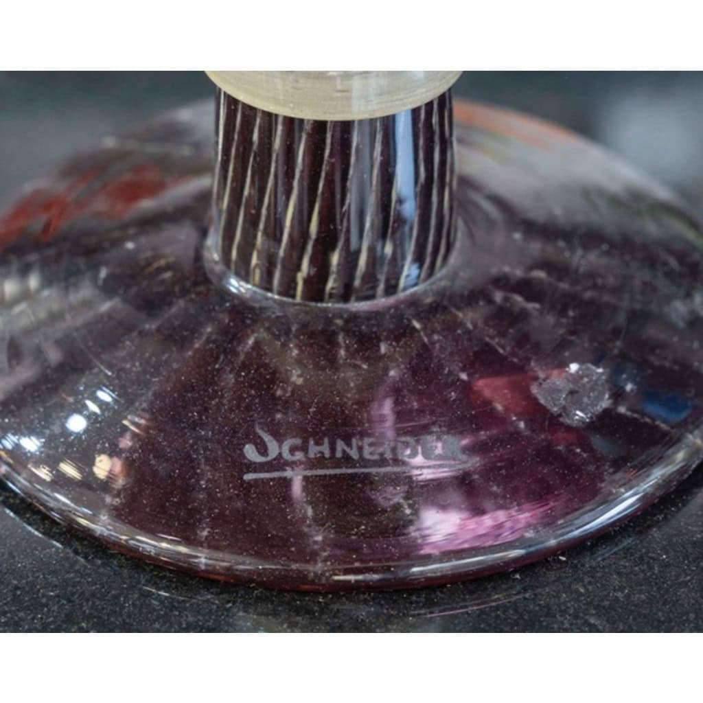 Circa 1925 Charles Schneider Coupe sur pied verre 8