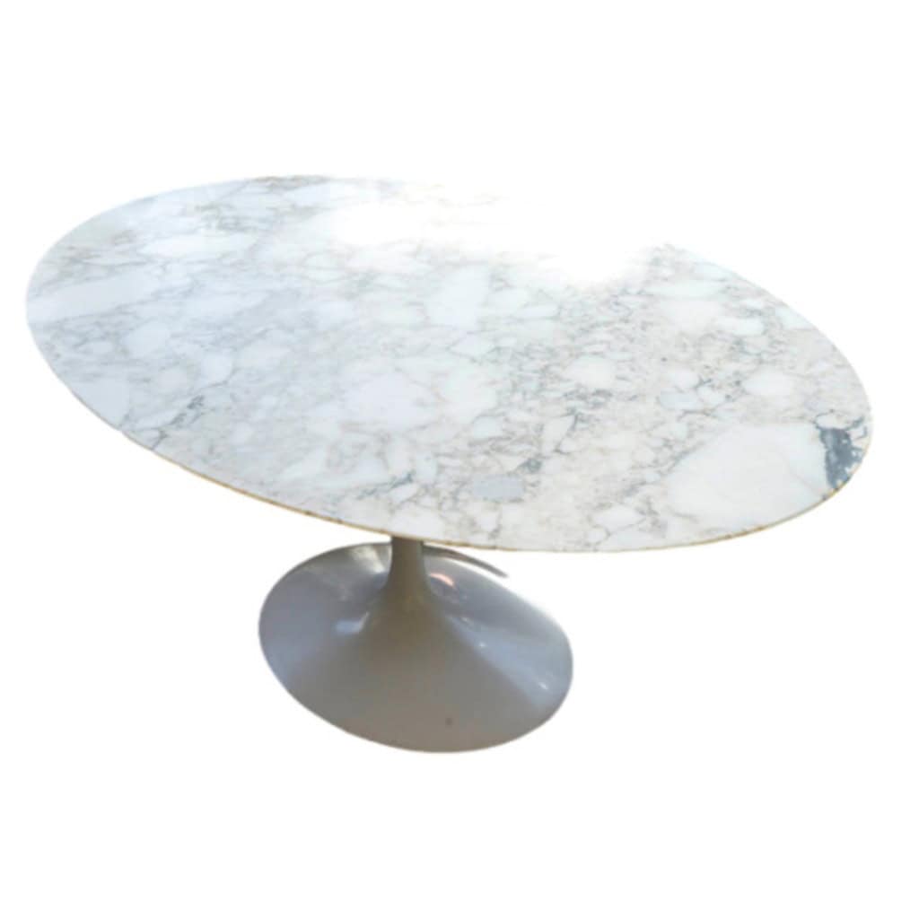 Eero Saarinen pour Knoll : Table « Tulip » ovale marbre calacatta 3