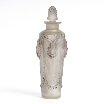 1920 René Lalique – Flacon Pan Verre Blanc Patiné Gris