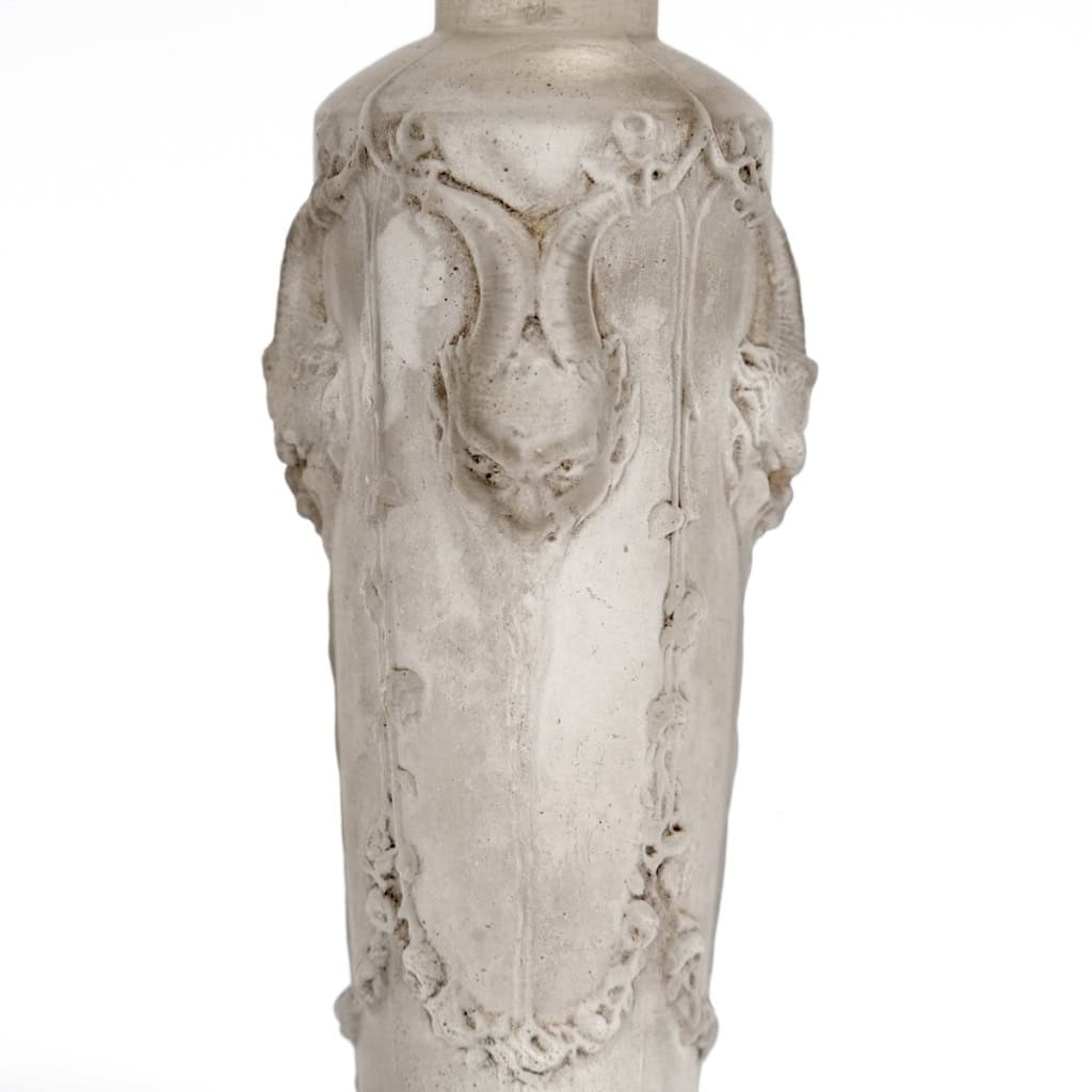 1920 René Lalique – Flacon Pan Verre Blanc Patiné Gris 6