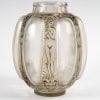 1912 René Lalique – Vase Six Figurines et Masques Verre Blanc Patiné Gris Vert 17