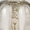 1912 René Lalique – Vase Six Figurines et Masques Verre Blanc Patiné Gris Vert 22