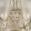 1912 René Lalique – Vase Six Figurines et Masques Verre Blanc Patiné Gris Vert 23