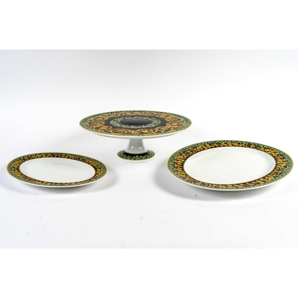 Versace – Service de Table Assiettes et Plats Gold Ivy Lierre d’Or Porcelaine 11