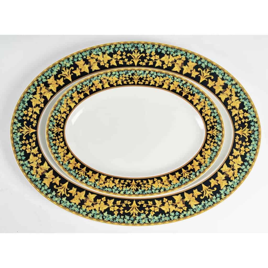 Versace – Service de Table Assiettes et Plats Gold Ivy Lierre d’Or Porcelaine 12