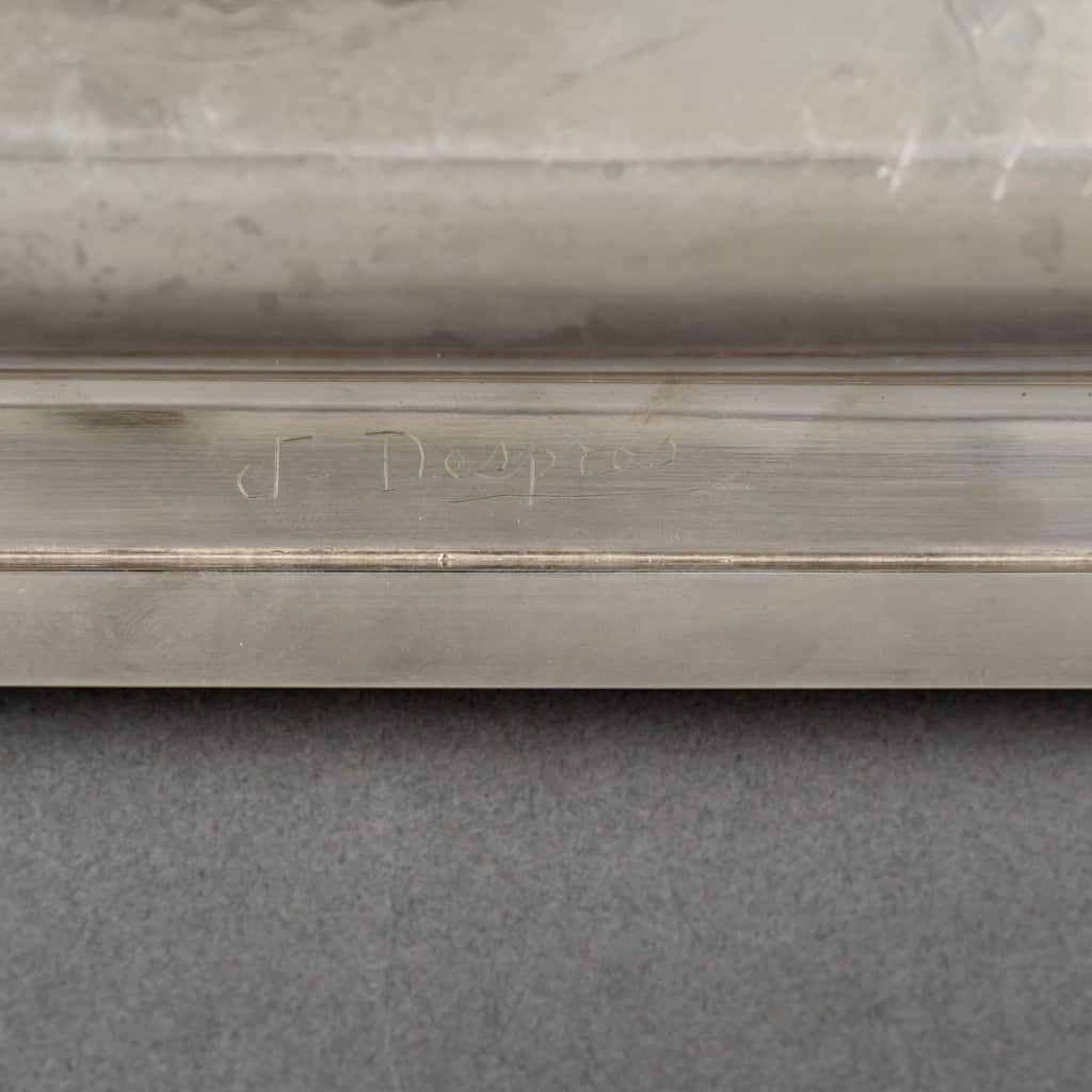 Jean Desprès – Coupe Plat Gourmette Métal Argenté Martelé 10