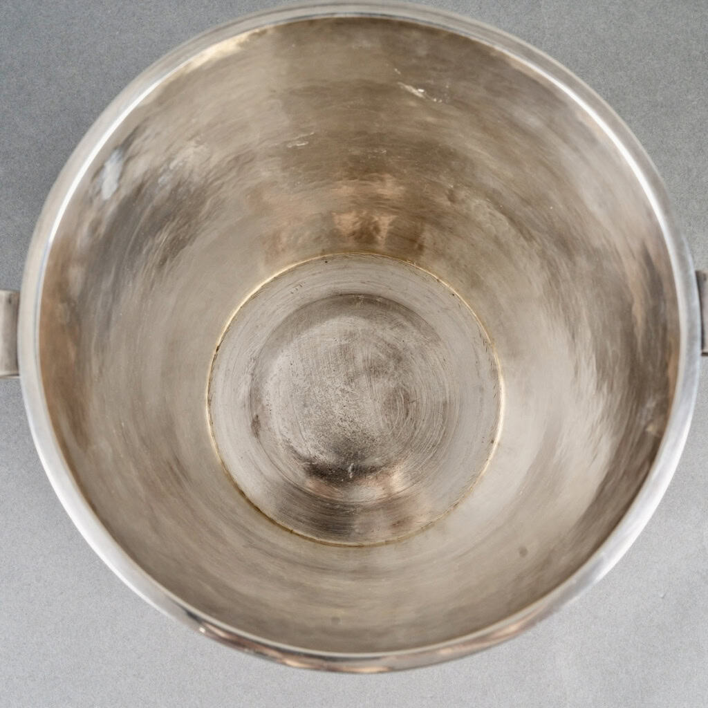 Jean Desprès – Seau à Champagne Gourmette Métal Argenté Martelé 12