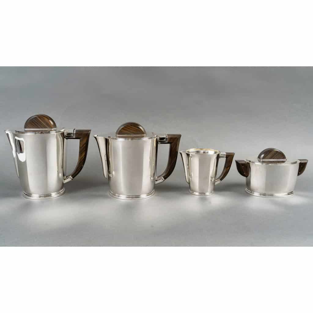 1935 Christofle Cardeilhac – Service Café Thé Art Déco Argent Massif et Palissandre 3