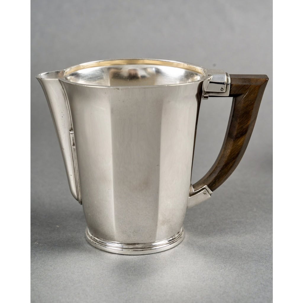 1935 Christofle Cardeilhac – Service Café Thé Art Déco Argent Massif et Palissandre 7