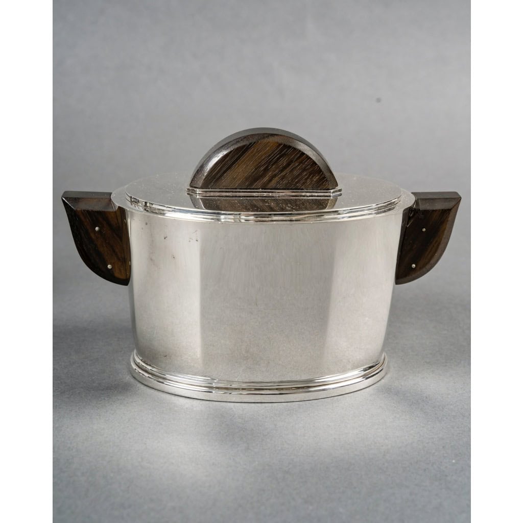 1935 Christofle Cardeilhac – Service Café Thé Art Déco Argent Massif et Palissandre 8
