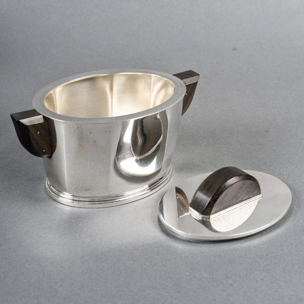 1935 Christofle Cardeilhac – Service Café Thé Art Déco Argent Massif et Palissandre 9