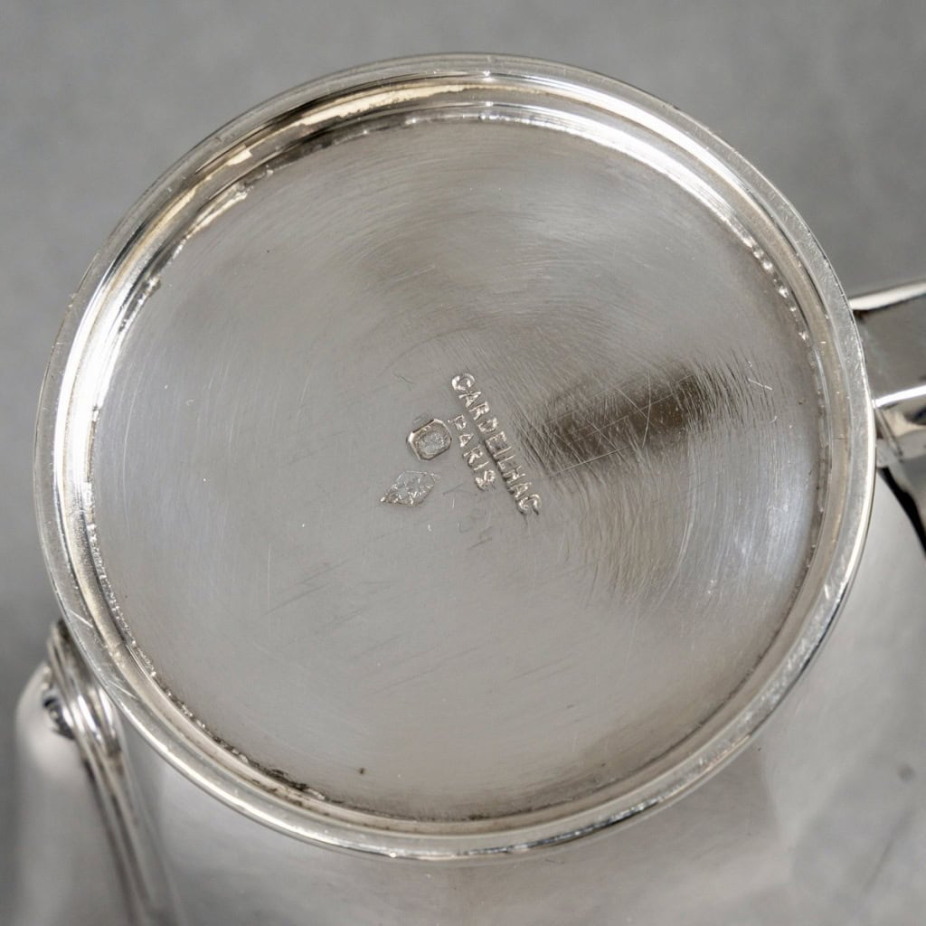 1935 Christofle Cardeilhac – Service Café Thé Art Déco Argent Massif et Palissandre 10