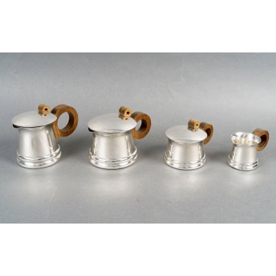 1935 Jean Puiforcat – Service Thé Café Art Déco Moderniste Argent Massif 3