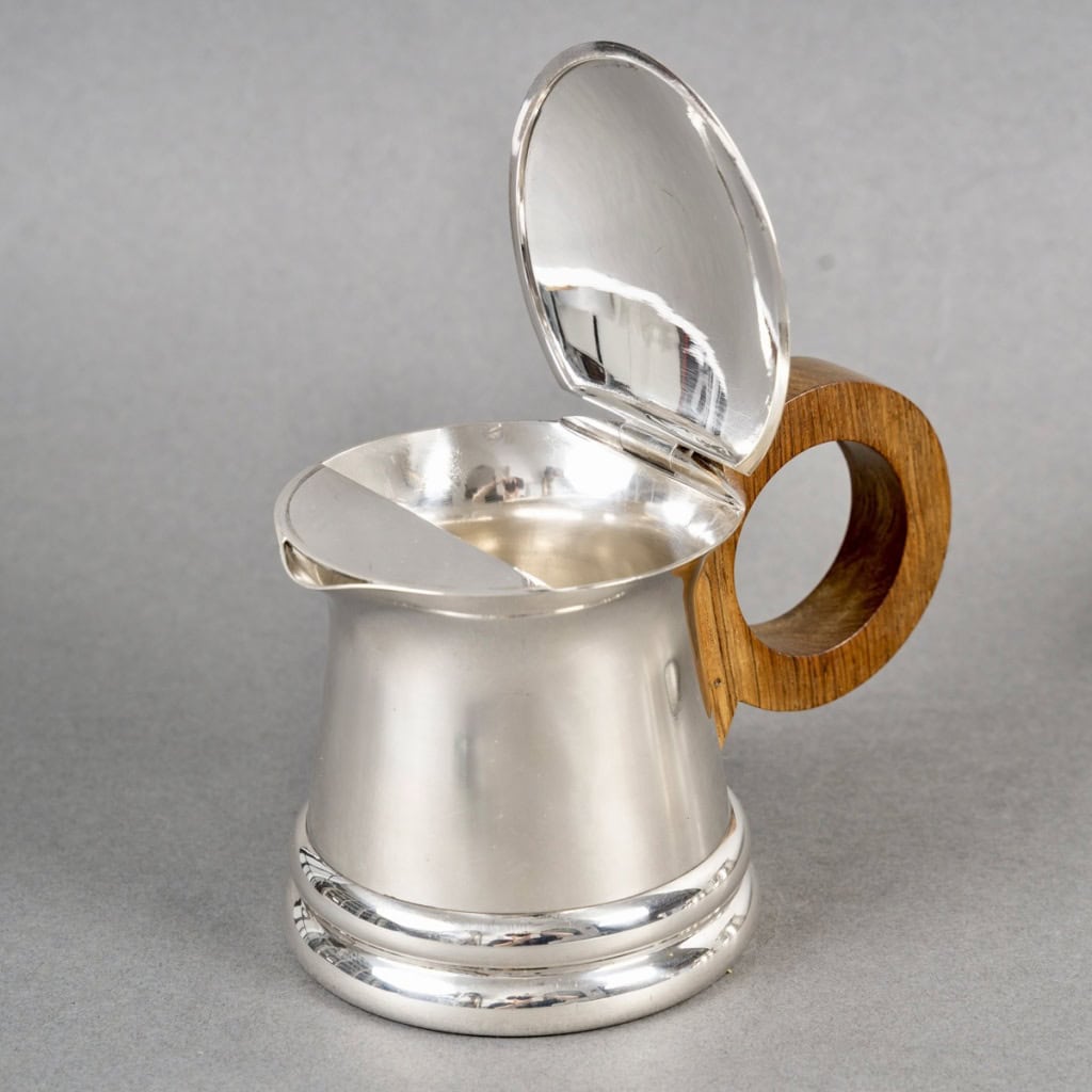 1935 Jean Puiforcat – Service Thé Café Art Déco Moderniste Argent Massif 6