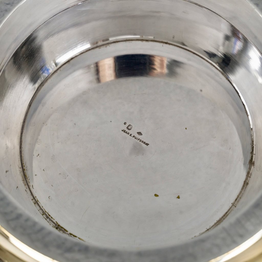 1937 Jean Puiforcat – Centre de Table Soupière Art Déco Moderniste Argent Massif et Vermeil 10