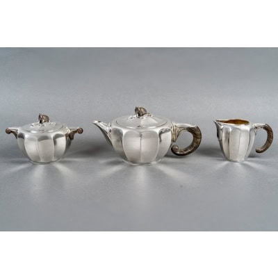 1922 Jean E. Puiforcat – Service à Thé Et à Café Art Nouveau Argent Massif