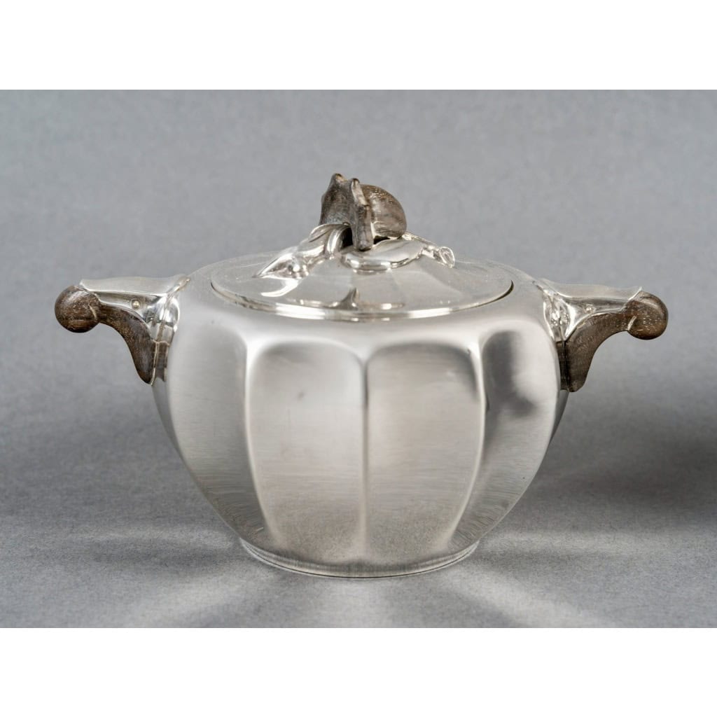 1922 Jean E. Puiforcat – Service à Thé Et à Café Art Nouveau Argent Massif 6