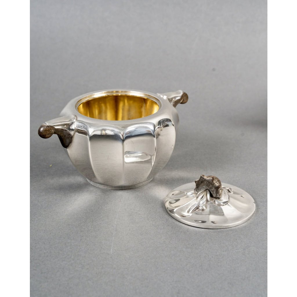 1922 Jean E. Puiforcat – Service à Thé Et à Café Art Nouveau Argent Massif 7