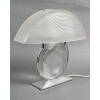 1931 René Lalique – Lampe Art Deco Poissons Verre Blanc Patiné Bleu 10