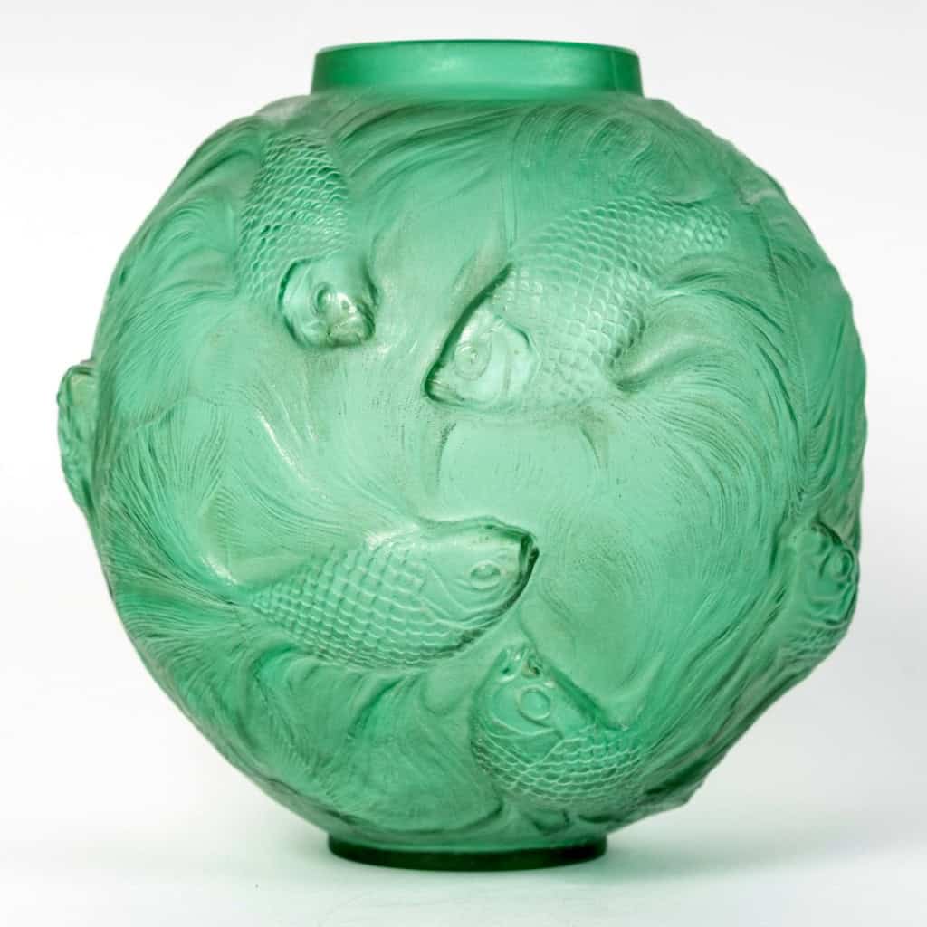 1924 René Lalique – Vase Formose Verre Vert Emeraude 3