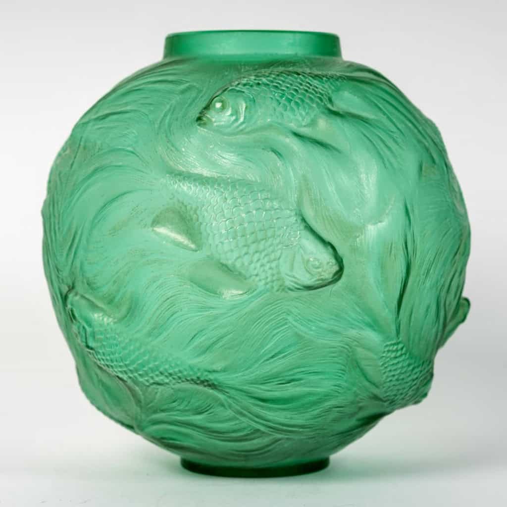 1924 René Lalique – Vase Formose Verre Vert Emeraude 4