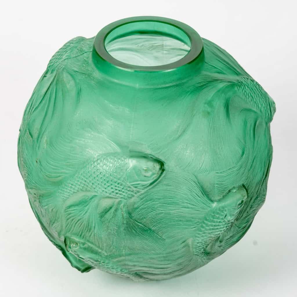1924 René Lalique – Vase Formose Verre Vert Emeraude 6