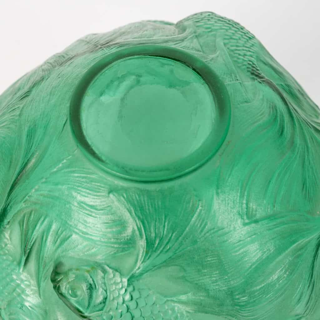 1924 René Lalique – Vase Formose Verre Vert Emeraude 7