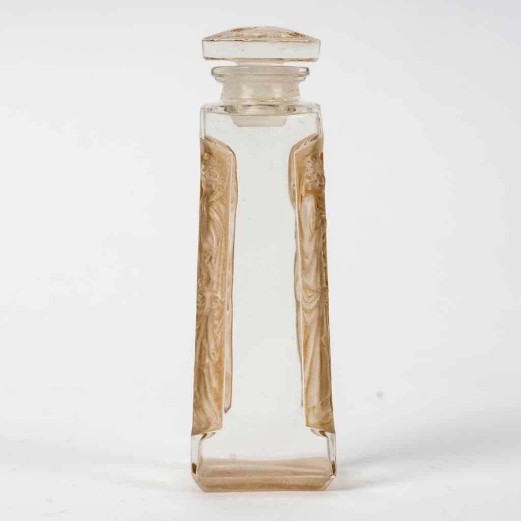 1911 René Lalique – Flacon Quatre Aigles Verre Blanc Patiné Sépia 5