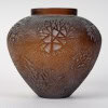 1923 René Lalique – Vase Estérel Verre Rouge Ambre Patiné Blanc 9