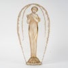 1919 René Lalique – Statuette Grande Ovale Tête Penchée Verre Blanc Patiné Sépia 11