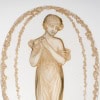 1919 René Lalique – Statuette Grande Ovale Tête Penchée Verre Blanc Patiné Sépia 14