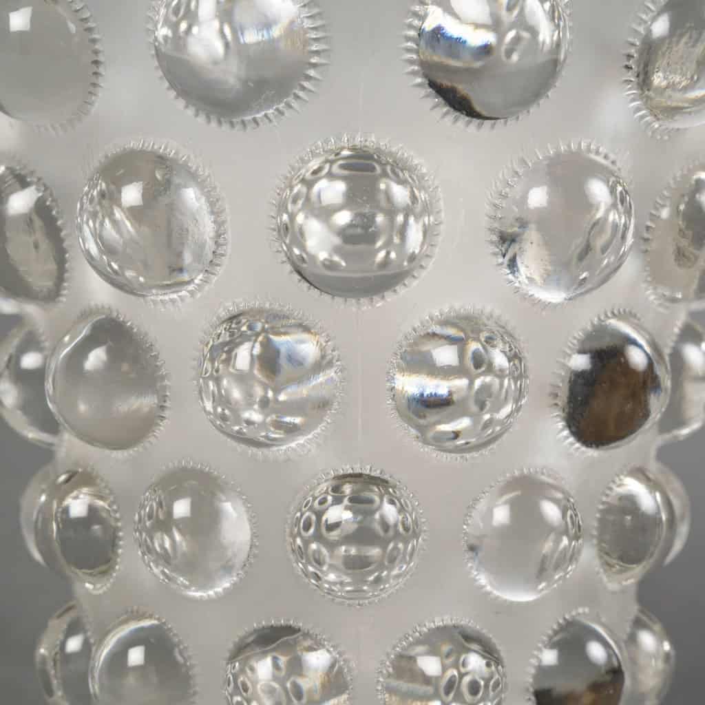1934 René Lalique – Vase Art Déco Bammako Verre Blanc 6