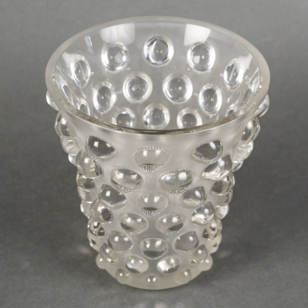 1934 René Lalique – Vase Art Déco Bammako Verre Blanc 4