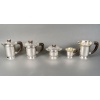 1940 Fouquet Lapar – Service Thé Café Art Déco Argent Massif Martelé & Palissandre 14