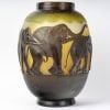 1925 Emile Gallé – Vase Eléphants Verre Multicouche Brun, Jaune et Vert 12